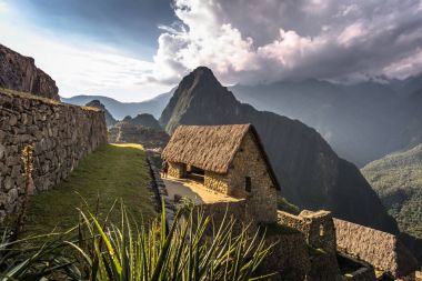 Machu Picchu, Peru - 03 Ağustos 2017: Machu Pic antik kalıntıları