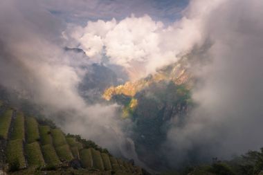 Machu Picchu, Peru - 04 Ağustos 2017: Machu dan Tabiat Manzarası 