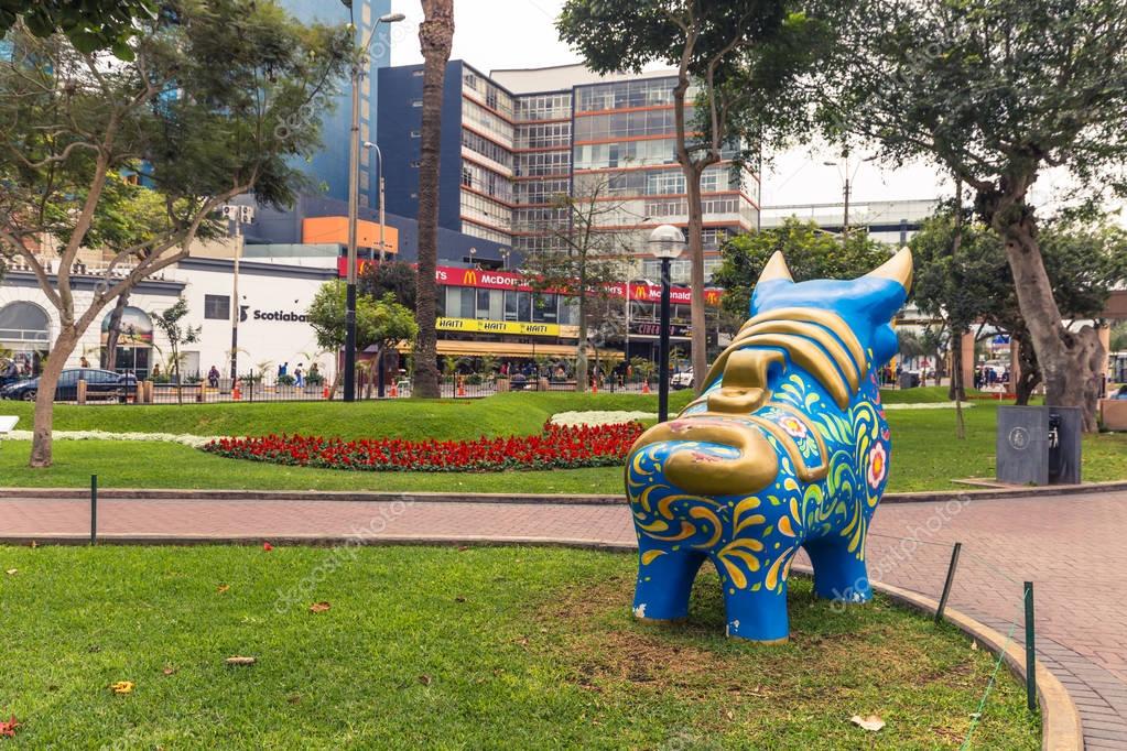 Lima Peru August 2017 Garden Neighborhood Miraflores Lima Peru Stock