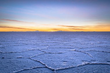 Landscape of the Uyuni Salt Flats at sunrise, Bolivia clipart