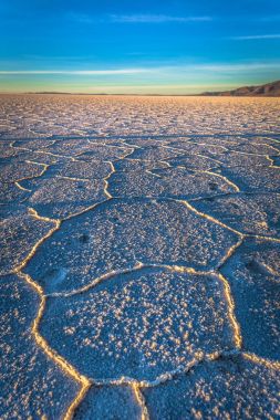 Manzara Uyuni tuz daireler, gündoğumu, Bolivya
