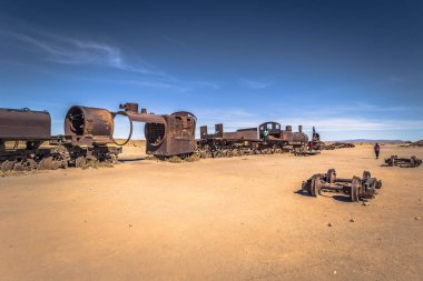 Kasaba Uyuni - 20 Temmuz 2017: Üzerinde büyük tren mezarlık 