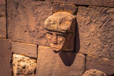 Tiwanaku - 27 Temmuz 2017: Tiwanaku Antik şehir kalıntıları,