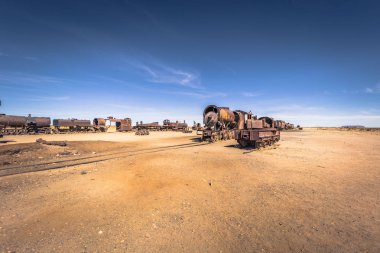 Kasaba Uyuni - 20 Temmuz 2017: Üzerinde büyük tren mezarlık 