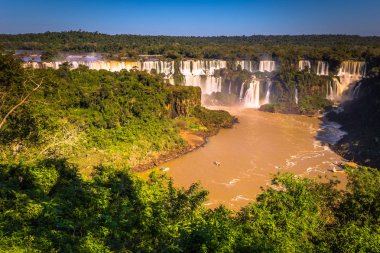 Foz Do Iguazu - 23 Haziran 2017: Iguazu Şelaleleri Panoraması