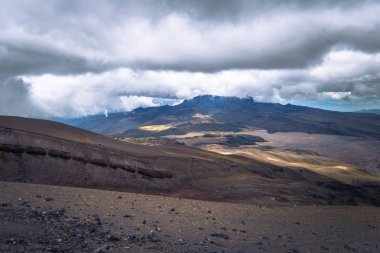 Cotopaxi - 18 Ağustos 2018: Cotopaxi Ulusal panoramik manzaralı 