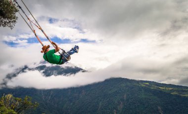 Banos - 19 Ağustos 2018: ünlü Casa de Arb sürme turist