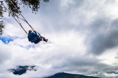 Banos - 19 Ağustos 2018: ünlü Casa de Arb sürme turist
