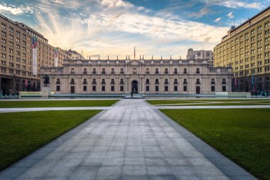 Santiago de Chile - July 08, 2017: Palacio de la Moneda in Santi