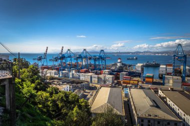 Valparaiso - 14 Temmuz 2017: Harbor Valparaiso, Şili