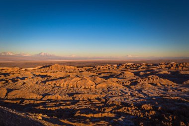 Atacama Çölü, Şili - gün batımı, and Dağları'nın peyzaj 