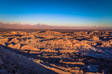 Atacama Çölü, Şili - gün batımı, and Dağları'nın peyzaj 
