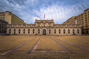Şili - 08 Temmuz 2017: Palacio la Moneda tarihi merkezi 