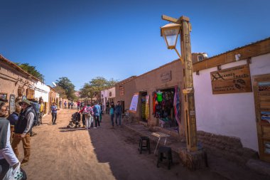 San Pedro de Atacama, Chile - 16 Temmuz 2017: tarihi merkezi 