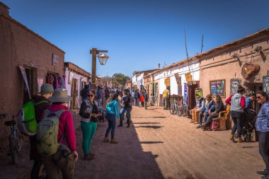 San Pedro de Atacama, Chile - 16 Temmuz 2017: tarihi merkezi 