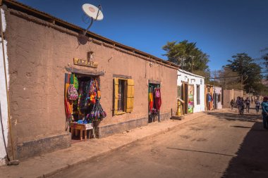 San Pedro de Atacama, Chile - 16 Temmuz 2017: tarihi merkezi 