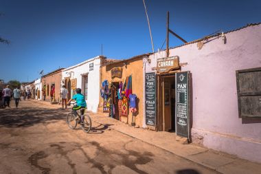 San Pedro de Atacama, Chile - 16 Temmuz 2017: tarihi merkezi 