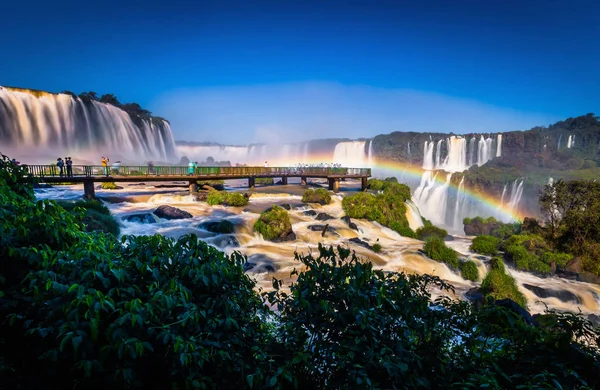 Foz Do Iguazu - June 23, 2017: Panorama of the Iguazu Waterfalls — Stock Photo, Image