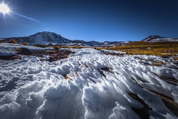 Atacama Desert, Chile - Frozen fields in the Atacama Desert, Chi — Stock Photo, Image