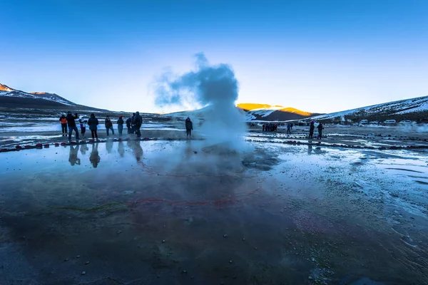 Poušť Atacama, Chile - krajina gejzírů El Tatio v — Stock fotografie