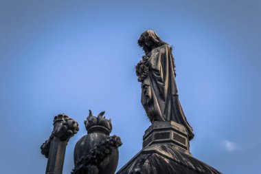 Buenos Aires - 01 Temmuz 2017: Dini heykel Recoleta c