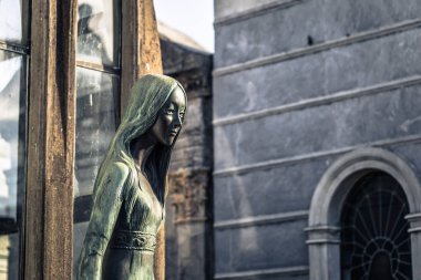 Buenos Aires - 01 Temmuz 2017: Dini heykel Recoleta c