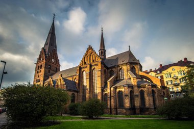 Malmö - 22 Ekim 2017: Malmo İsveç'in Saint Peter's kilise
