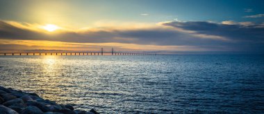 Malmo - 22 Ekim 2017: Öresund Köprüsü'nden th Panoraması