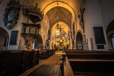 Ystad - 22 Ekim 2017: Saint Mary'nin kilisede içinin