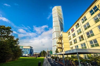 Malmö - 22 Ekim 2017: Modern dönüm M bina gövde