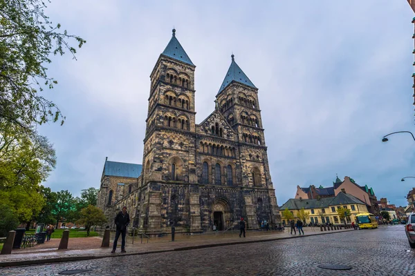 Lund – 21 października 2017: Katedra gotycka w Lund, Szwecja — Zdjęcie stockowe