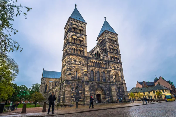 Lund – 21 października 2017: Katedra gotycka w Lund, Szwecja — Zdjęcie stockowe