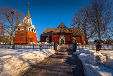 Sundborn - 30 Mart 2018: Sundborn kasaba Dalarna, İsveç Kilisesi