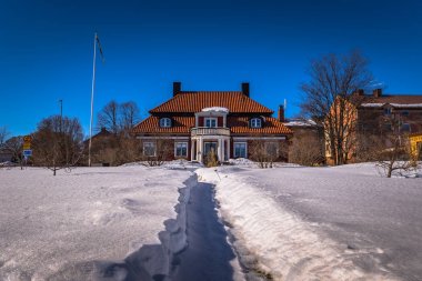 Mora - 30 Mart 2018: Dalarna, İsveç Mora kasaba bir otelde