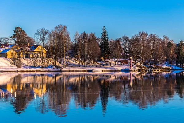 Dalarna Maart 2018 Kleine Stad Het Platteland Van Dalarna Sweden — Stockfoto