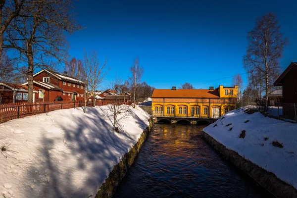 Sundborn Március 2018 Kilátás Nyílik Festői Város Sundborn Dalarna Svédország — Stock Fotó