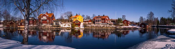 Sundborn Maart 2018 Panorama Van Schilderachtige Stad Van Sundborn Dalarna — Stockfoto