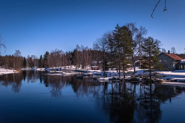 Sundborn Március 2018 Kilátás Nyílik Festői Város Sundborn Dalarna Svédország — Stock Fotó