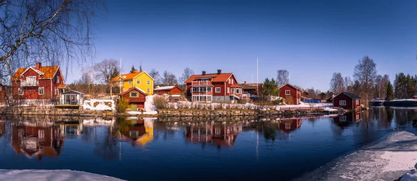 Sundborn Március 2018 Kilátás Nyílik Festői Város Sundborn Dalarna Svédország — Stock Fotó