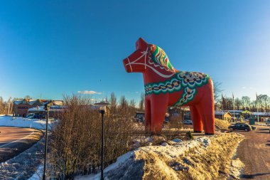 Avesta - 29 Mart 2018: Geleneksel Dalarna at Avesta, İsveç