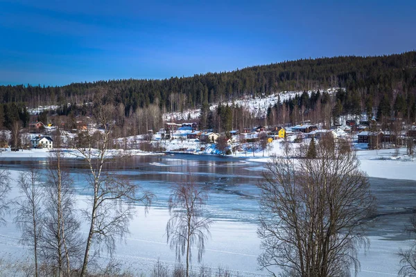 Dalarna 2018 Április Kisváros Vidéken Dalarna Svédország — Stock Fotó