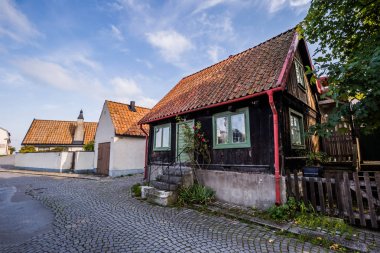 Visby - 23 Eylül 2018: Eski şehir, Visby Gotland, İsveç