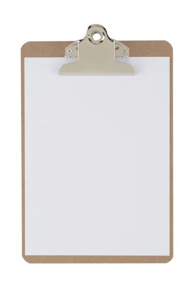 Wooden Folder Clip White Background — Stock Photo, Image