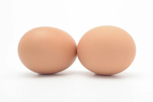 Brown Eggs White Background Ingredient — Stock Photo, Image