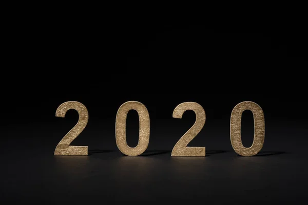 Nuevo año 2020 en números dorados sobre fondo blanco — Foto de Stock