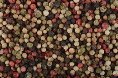 Biber, beş çeşit. Arkaplan olarak kompozisyon.