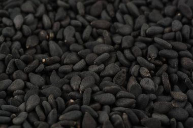 Arkaplan olarak siyah susam, detay ve kompozisyon