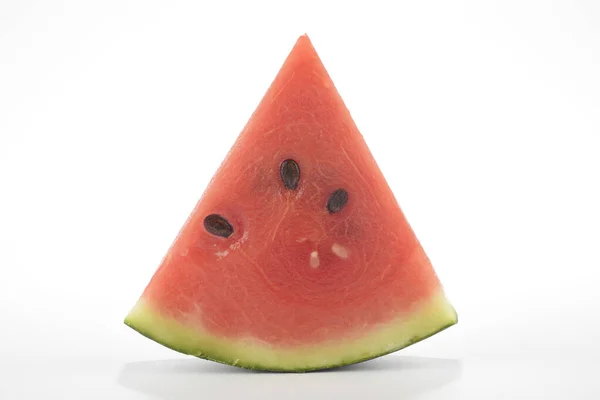 Wassermelonenstücke Auf Weißem Hintergrund Frisches Obst — Stockfoto