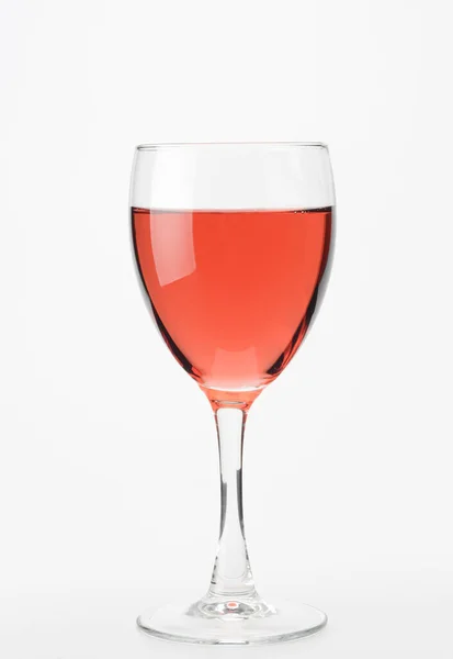 Bicchiere Vino Rosa Sfondo Bianco — Foto Stock