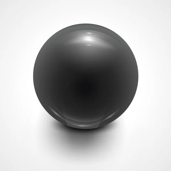 Sphère noire isolée sur blanc . — Image vectorielle